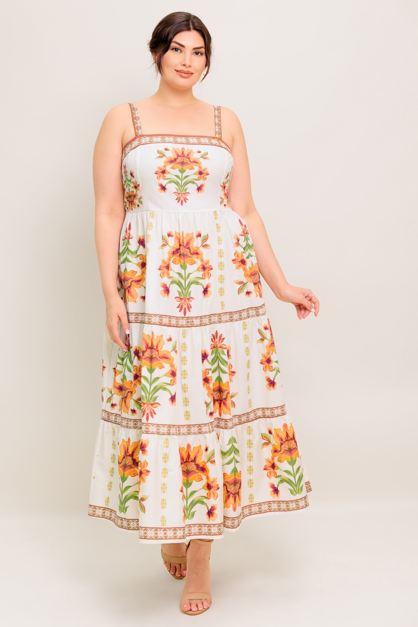LOVELIEST MUSE IVORY WOVEN MIDI DRESS Flying Tomato